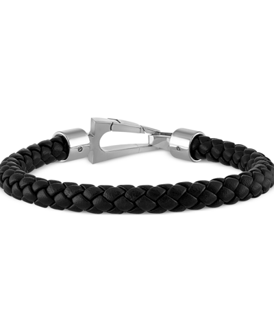 Shop Bulova Men's Marine Star Braided Leather Bracelet In Na
