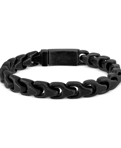 Shop Bulova Men's Link Bracelet In Black-plated Stainless Steel In Na