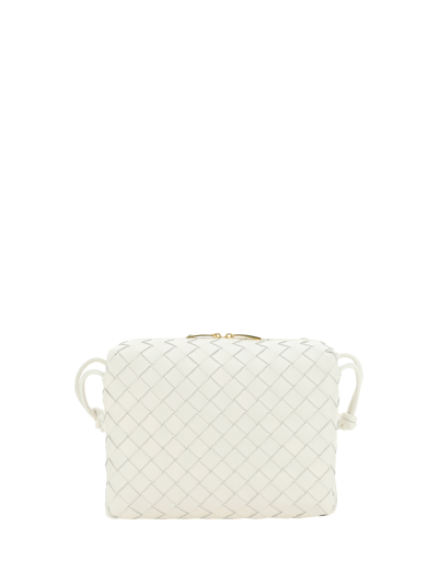 Shop Bottega Veneta Shoulder Bag In White/gold