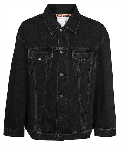 Shop Acne Studios Acne Loose Fit Denim Jacket In Black