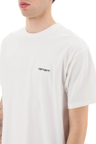 Shop Carhartt Logo Embroidery T-shirt In White