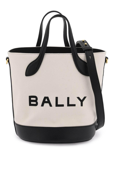 Shop Bally '8 Hours' Bucket Bag In White,black