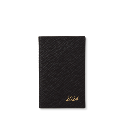 Shop Smythson 2024 Wafer Weekly Diary In Panama In Black