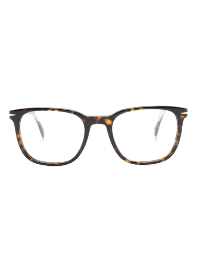 Shop Eyewear By David Beckham Db 1107 Square-frame Glasses In Brown