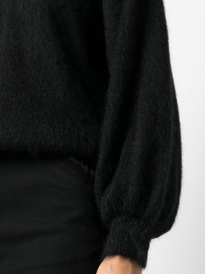 Shop Alberta Ferretti Brushed Long-sleeved Jumper In Black