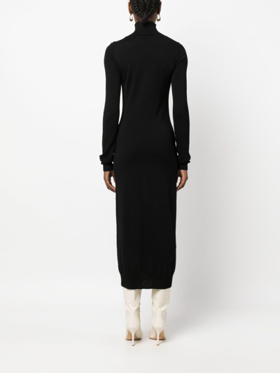Shop Filippa K High-neck Knitted Maxi Dress In Black