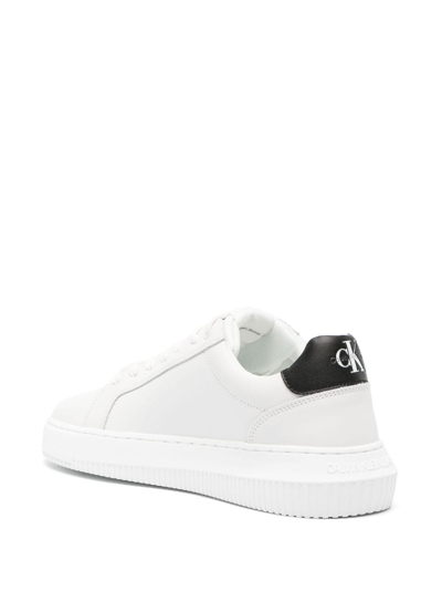 Shop Calvin Klein Logo-print Low-top Sneakers In White