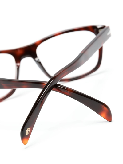 Shop Eyewear By David Beckham Db 7011 Rectangle-frame Glasses In Red