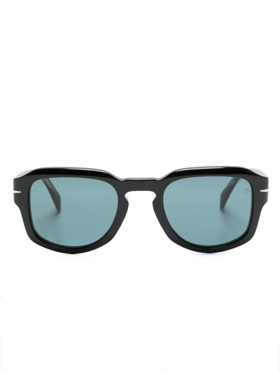 Shop Eyewear By David Beckham Square-frame Tinted Sunglasses In Black