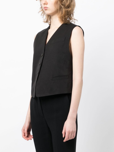Shop Vince Adjustable-fit Sleeveless Gilet In Black
