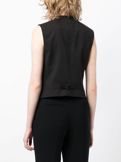 Shop Vince Adjustable-fit Sleeveless Gilet In Black