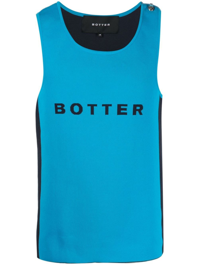 Shop Botter Logo-print Detail Tank Top In Blue