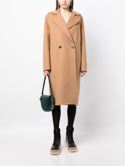 Stella Mccartney Double-breast Wool Coat In Brown