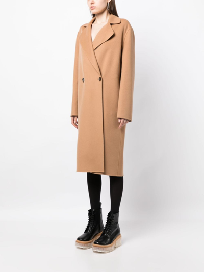 Stella Mccartney Double-breast Wool Coat In Brown