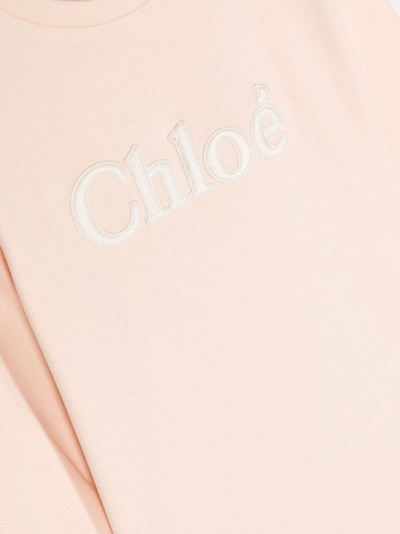Shop Chloé Logo-patch Cotton Jumper In Neutrals