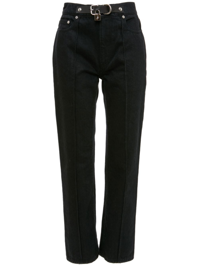 Shop Jw Anderson Padlock-detail Slim-fit Jeans In Black