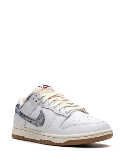 Nike Dunk Low "washed Denim" Sneakers In White