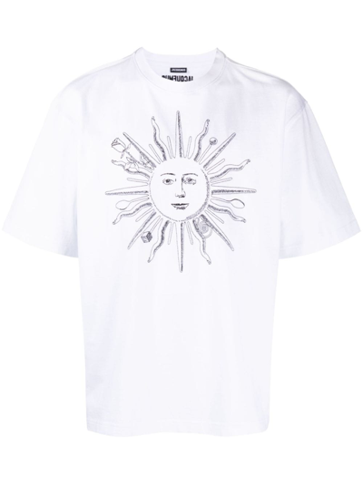 Shop Jacquemus Le Soleil Cotton T-shirt In White