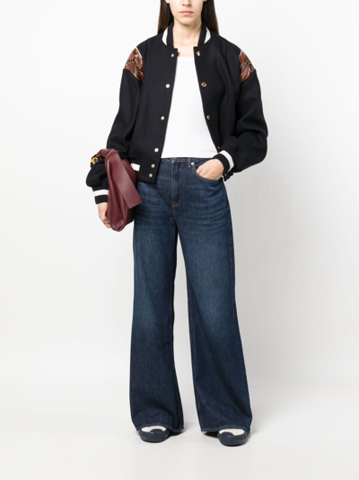 Shop Polo Ralph Lauren Mid-waist Wide-leg Jeans In Blue
