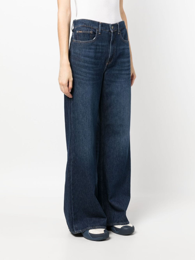 Shop Polo Ralph Lauren Mid-waist Wide-leg Jeans In Blue