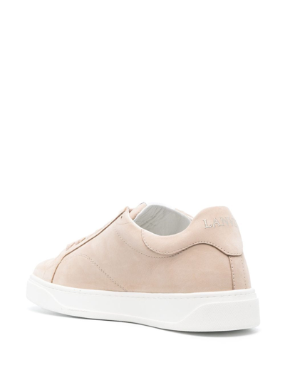 Shop Lanvin Ddb0 Leather Sneakers In Neutrals