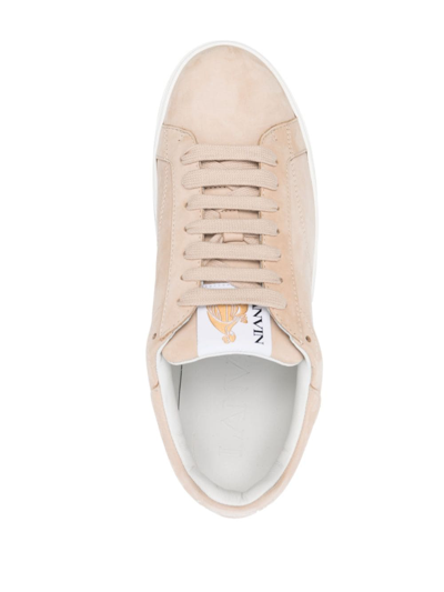 Shop Lanvin Ddb0 Leather Sneakers In Neutrals