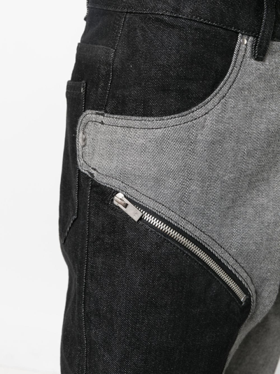 Shop Heliot Emil Panelled Wide-leg Jeans In Black