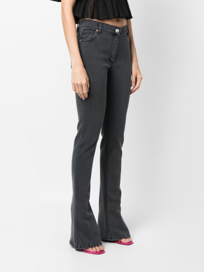 Shop Magda Butrym Mid-rise Flared Jeans In Grey
