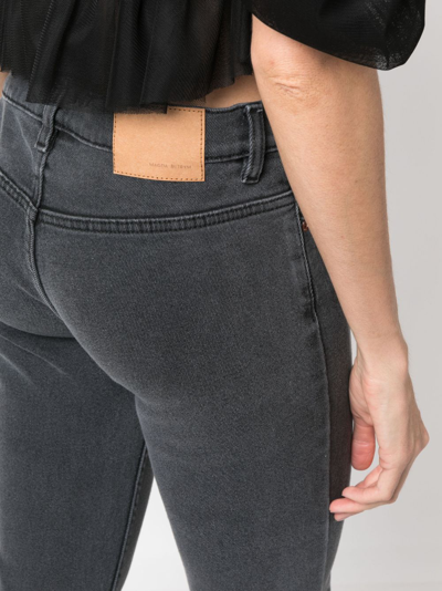 Shop Magda Butrym Mid-rise Flared Jeans In Grey