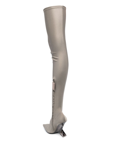 Shop Attico Cheope 105mm Thigh-high Boots In Grey