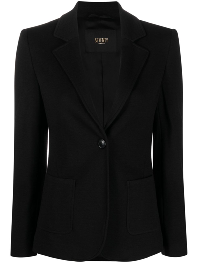 Shop Seventy Single-breasted Blazer In Black