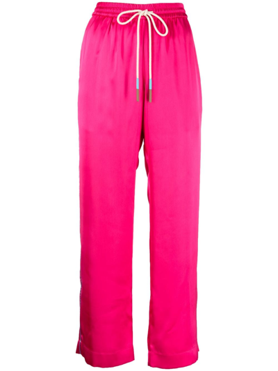 Shop Mira Mikati X Javier Calleja Satin Pyjama Bottoms In Pink