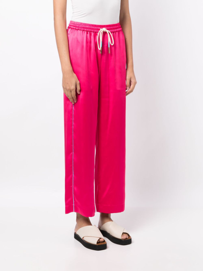 Shop Mira Mikati X Javier Calleja Satin Pyjama Bottoms In Pink