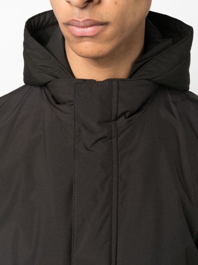 Shop Corneliani High-neck Hooded Coat In Black