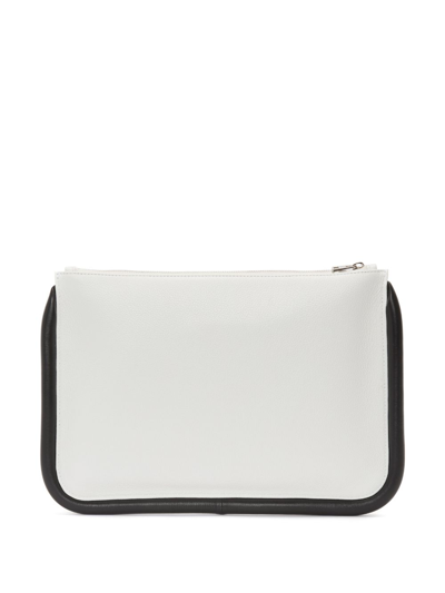 Shop Jw Anderson Two-tone Design Leather Pouch In White