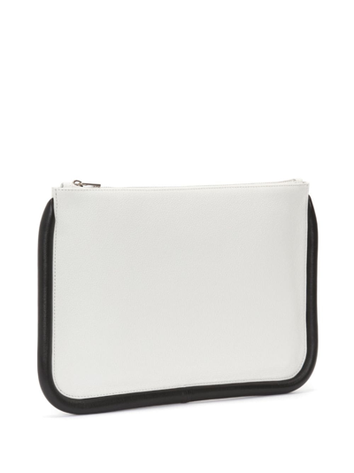 Shop Jw Anderson Two-tone Design Leather Pouch In White