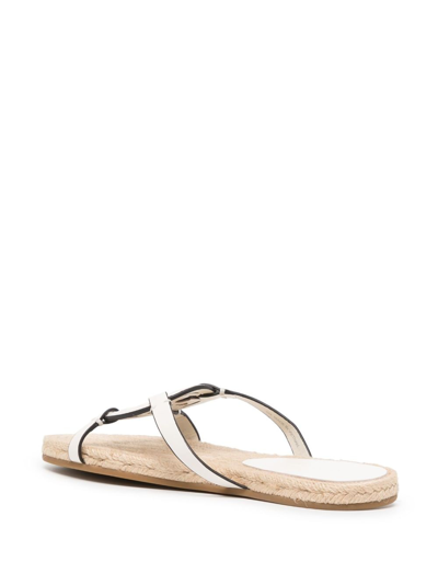 Shop Tory Burch Geo Bombe Miller Flat Sandals In Neutrals