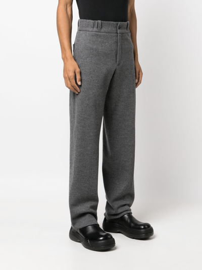 Shop Lanvin High-rise Straight-leg Trousers In Grey