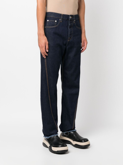 Shop Lanvin Mid-rise Straight-leg Cotton Jeans In Blue