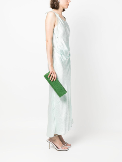 Shop Amina Muaddi Paloma Crystal-embellished Clutch Bag In Green