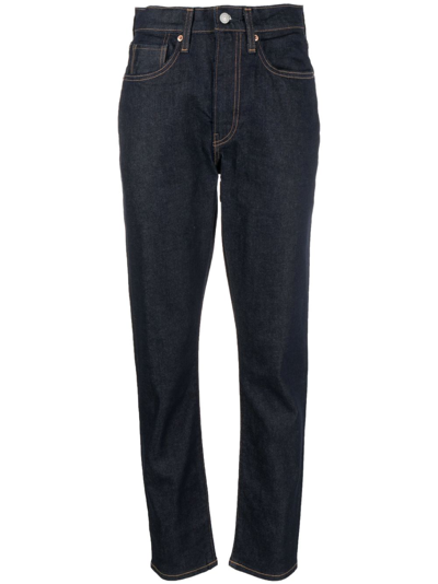 Shop Levi's Mid-rise Tapered-leg Jeans In Blue