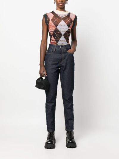 Levi's Dark-wash Tapered-leg Jeans In Blue