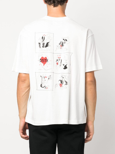 Shop Domrebel Regreta Graphic-print Cotton T-shirt In White