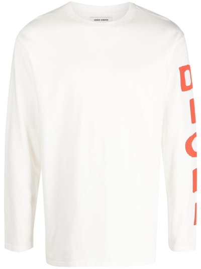 Shop Henrik Vibskov Logo-print Organic Cotton T-shirt In Neutrals