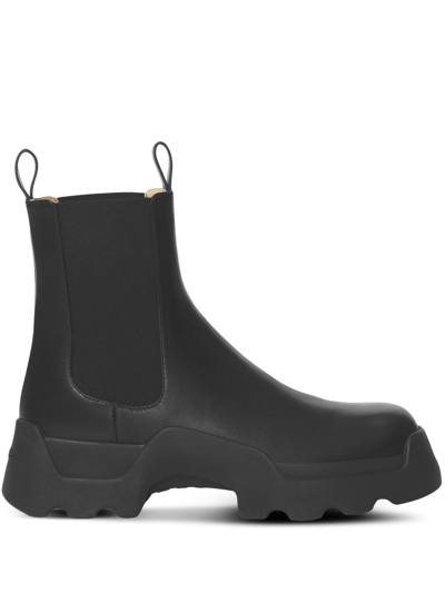 Shop Proenza Schouler Stomp Leather Chelsea Boots In Black