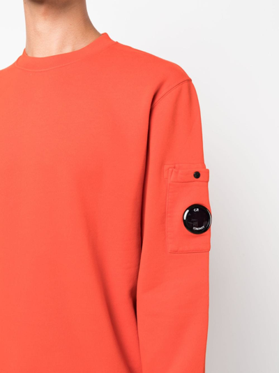 Shop C.p. Company Lens-detail Cotton Sweatshirt In Red