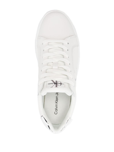 Shop Calvin Klein Low-top Leather Sneakers In White