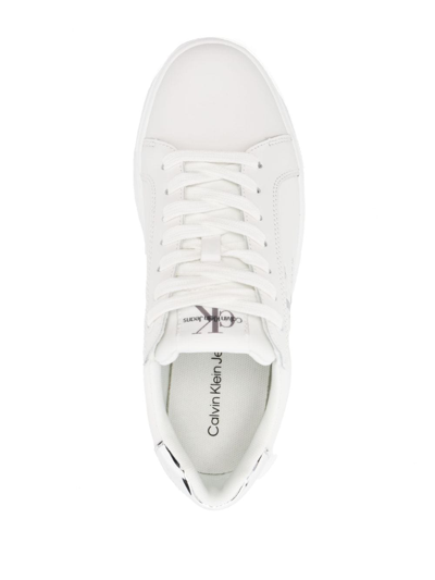 Calvin Klein Low-top Leather Sneakers In White