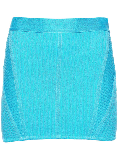 Shop Retroféte Taressa Mini Fitted Skirt In Blue