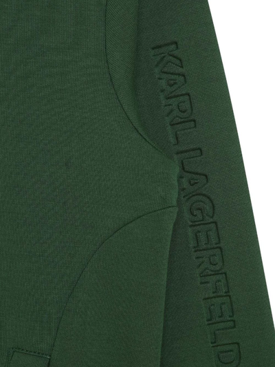 Shop Karl Lagerfeld Logo-print Zip-up Sweatshirt In Green